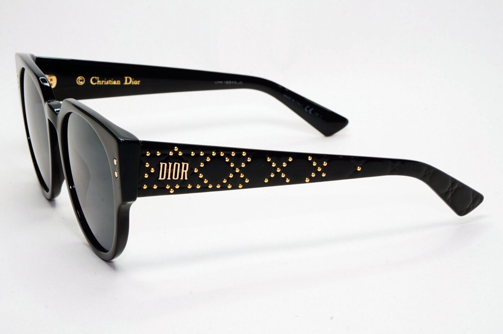 Dior Sunglasses 2019 Black Gold Lady Dior Studs 3 Square 807IR 311024
