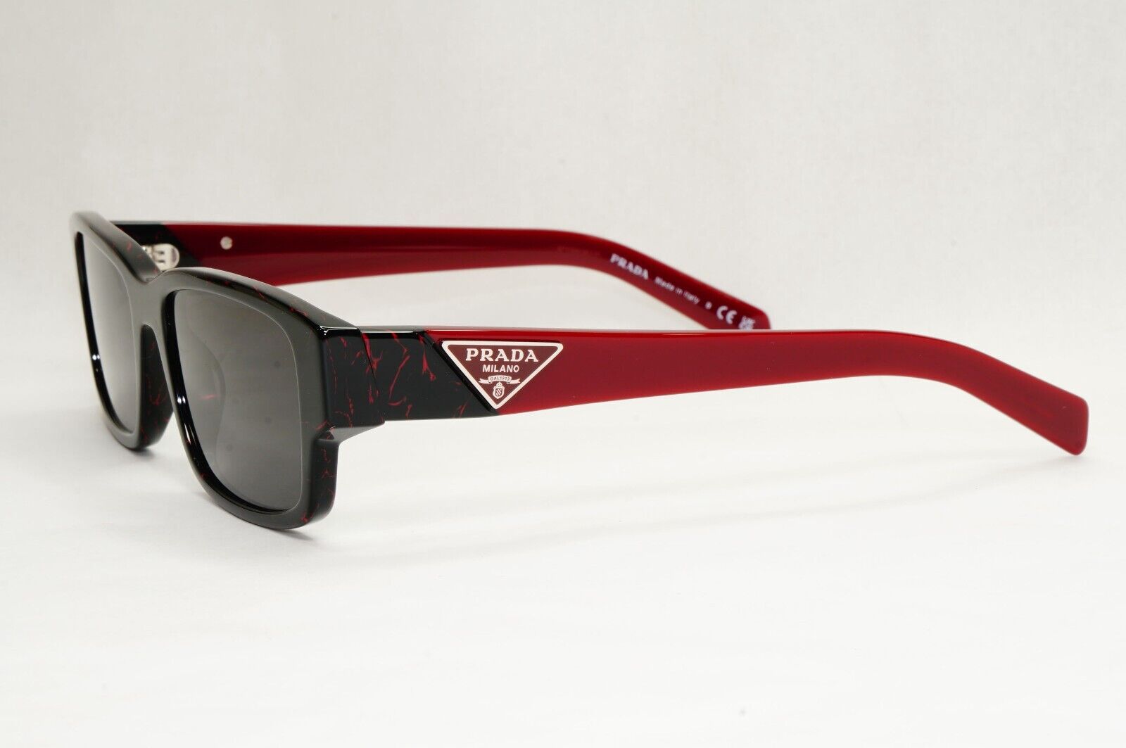Prada Sunglasses Triangle Symbole Red Black Marble PR07ZV VPR 07Z 11F-1O1 55mm