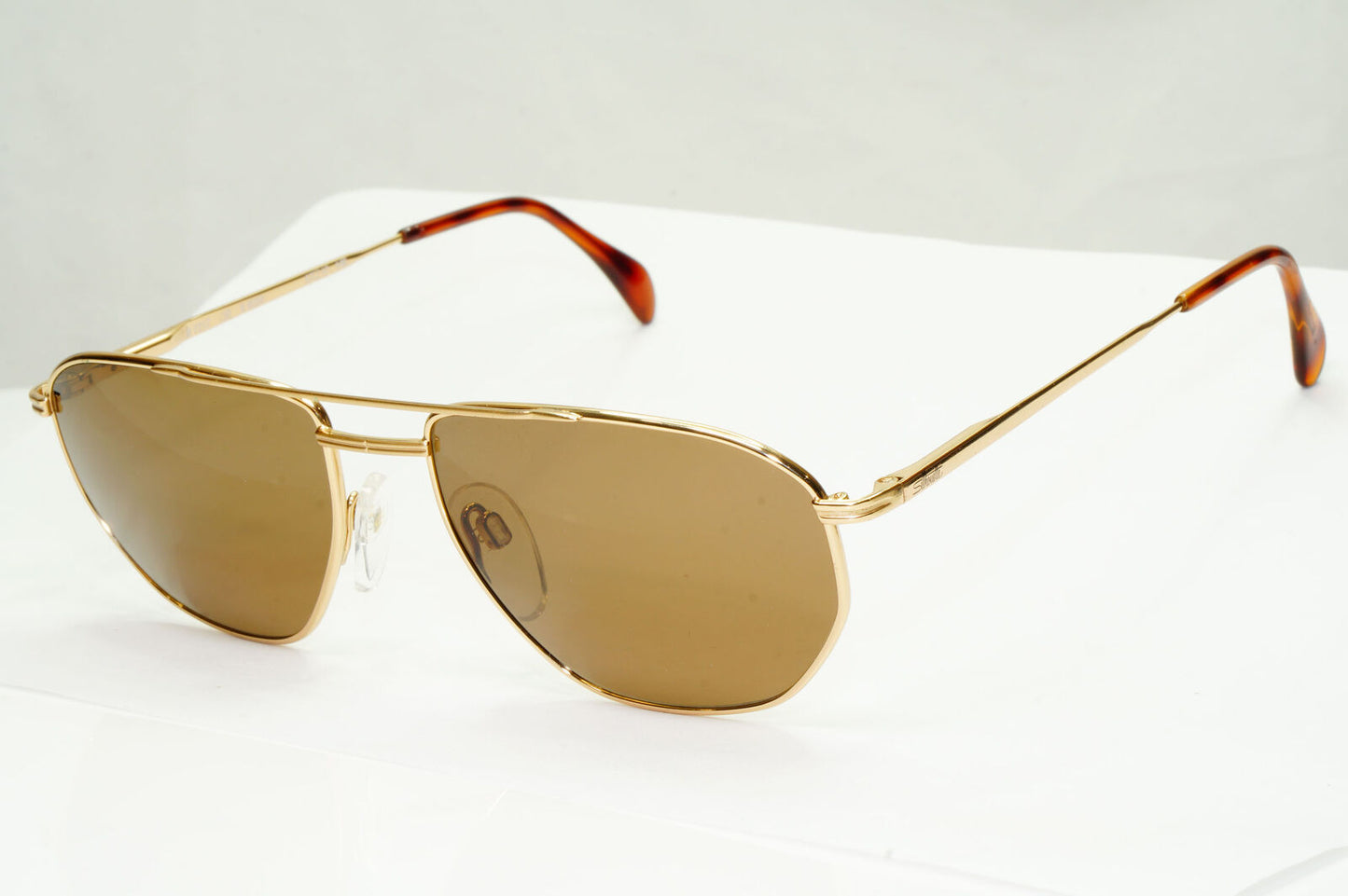 Silhouette 1990s Austria Vintage Sunglasses Gold Pilot Brown M7217 V6050 030123