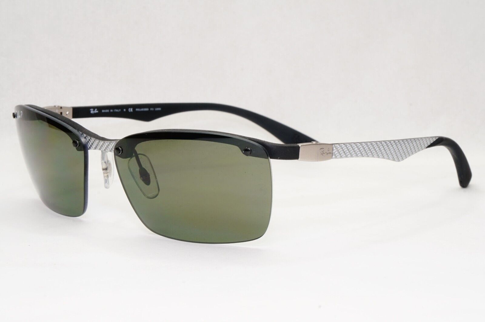 Ray-Ban Sunglasses Carbon Fibre 2013 Polarized Silver Green RB 8312 125/9A