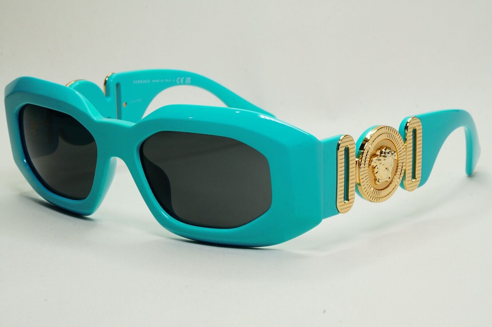 Versace Sunglasses Azure Gold Medusa Biggie Square MOD VE 4425U 5439/87 53mm