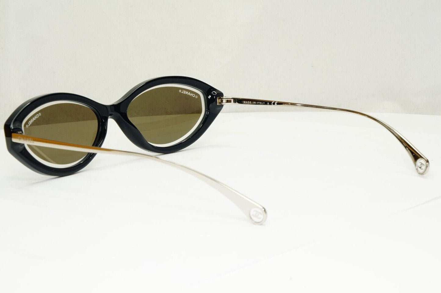 Chanel 2020 Sunglasses Dark Blue Mirror Silver Slim Rectangle 5424 c.1462/ED [A]