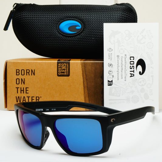 Costa Del Mar Sunglasses Lido Polarized Blue 580P Mirror Black 06S9104 04 57mm