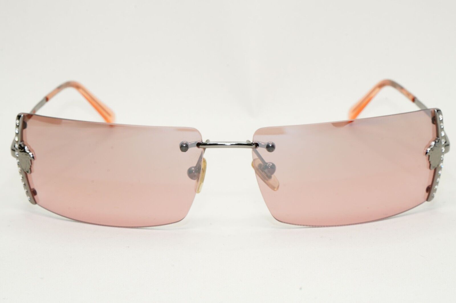 Versace Sunglasses 2003 Vintage Rimless Gunmetal Pink MOD N29/H 1001/7E 120824