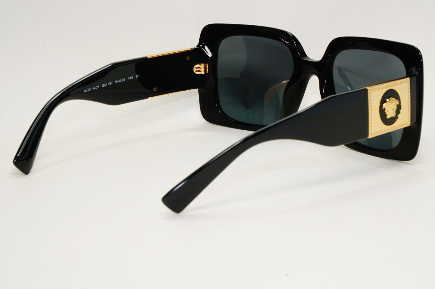 Versace Sunglasses Black Square Oversized Gold Medusa MOD VE 4405 GB1/87 54mm