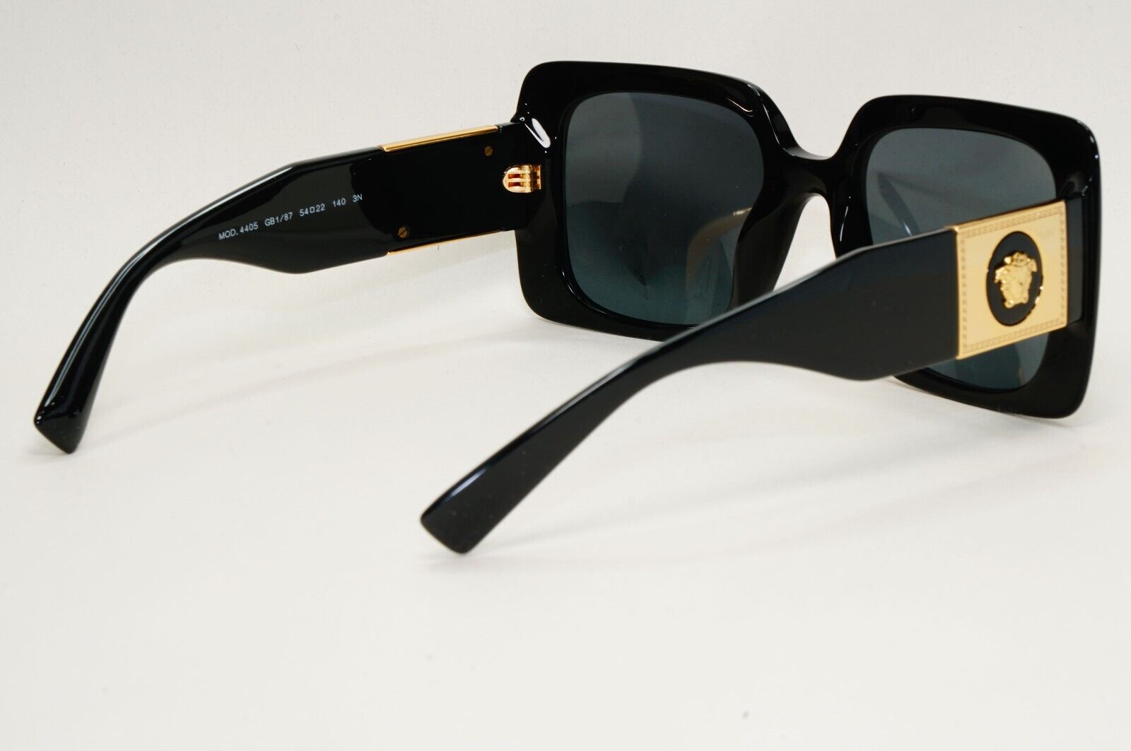 Versace Sunglasses Black Square Oversized Gold Medusa MOD VE 4405 GB1/87 54mm