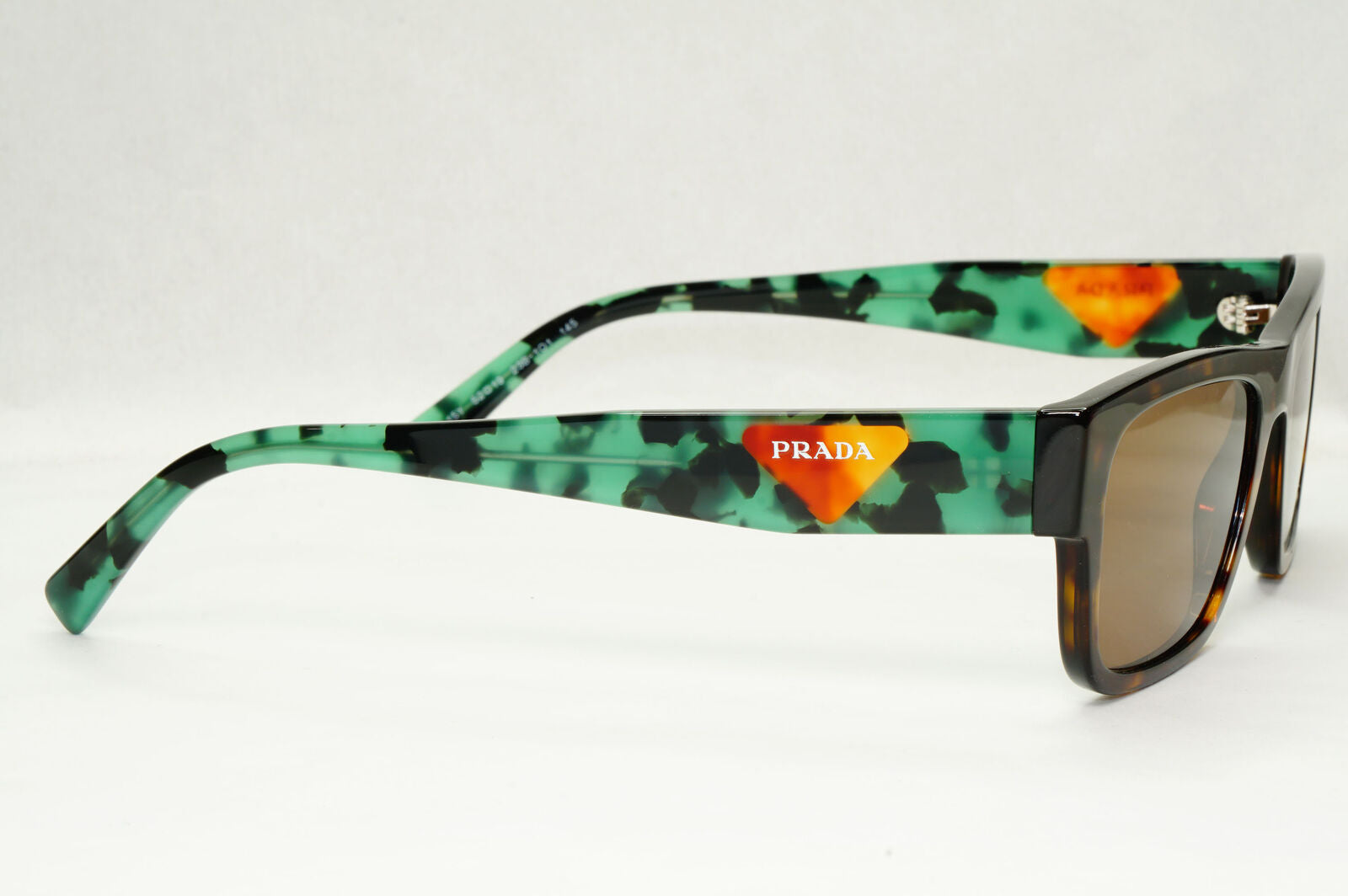 Prada Sunglasses Brown Lens Green Havana Tortoise PR15YV VPR 15Y 23B-1O1 52mm