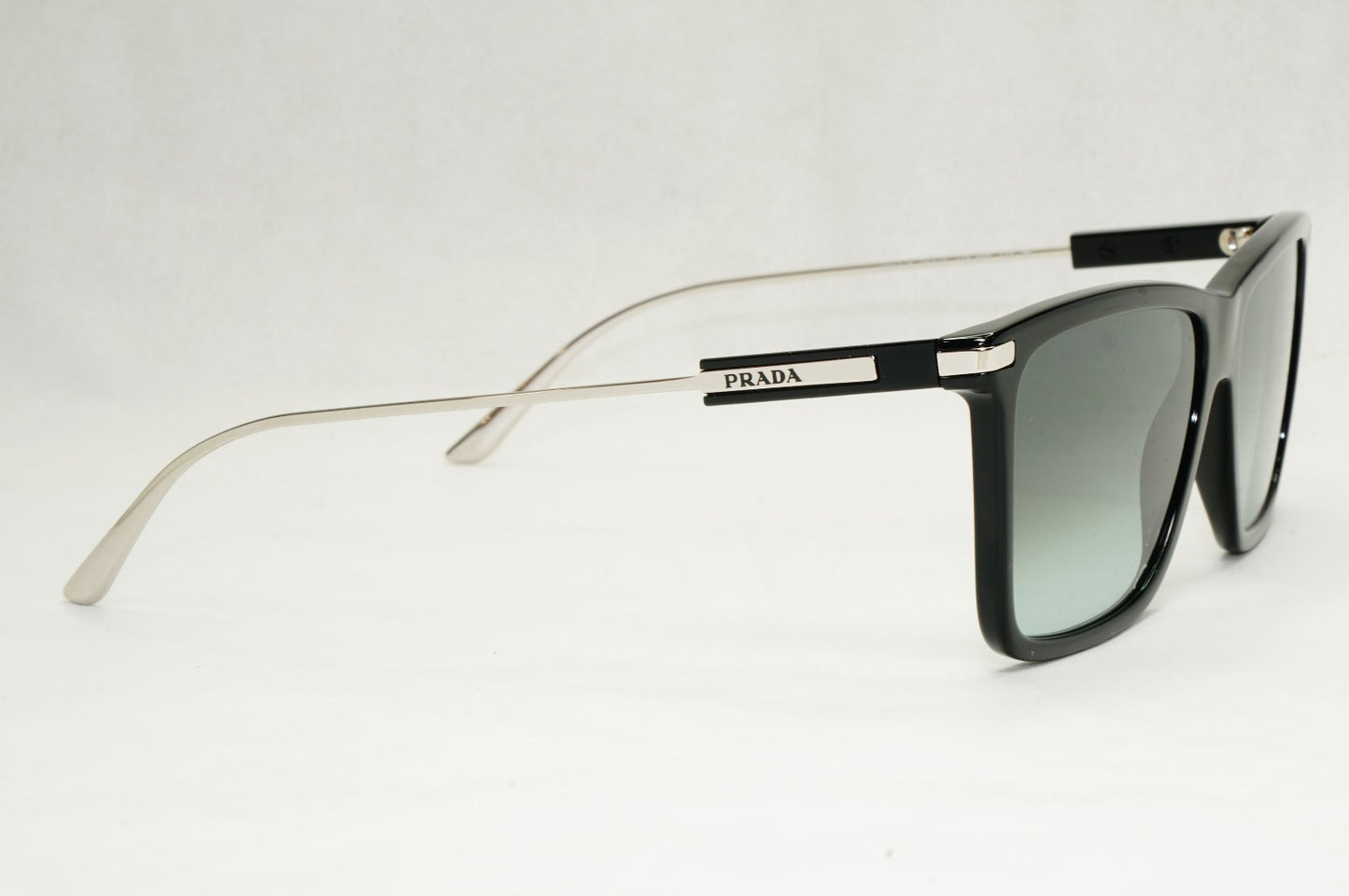 Prada Sunglasses Glass Lens Black Silver Grey Gradient PR01ZS SPR 01Z 1AB-06T [A