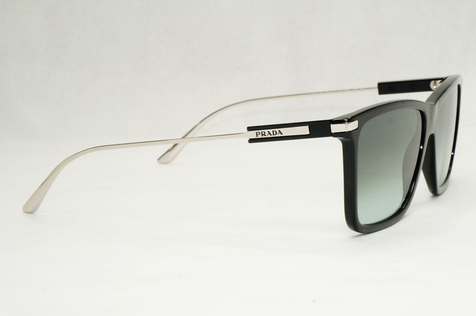 Prada Sunglasses Glass Lens Black Silver Grey Gradient PR01ZS SPR 01Z 1AB-06T [A