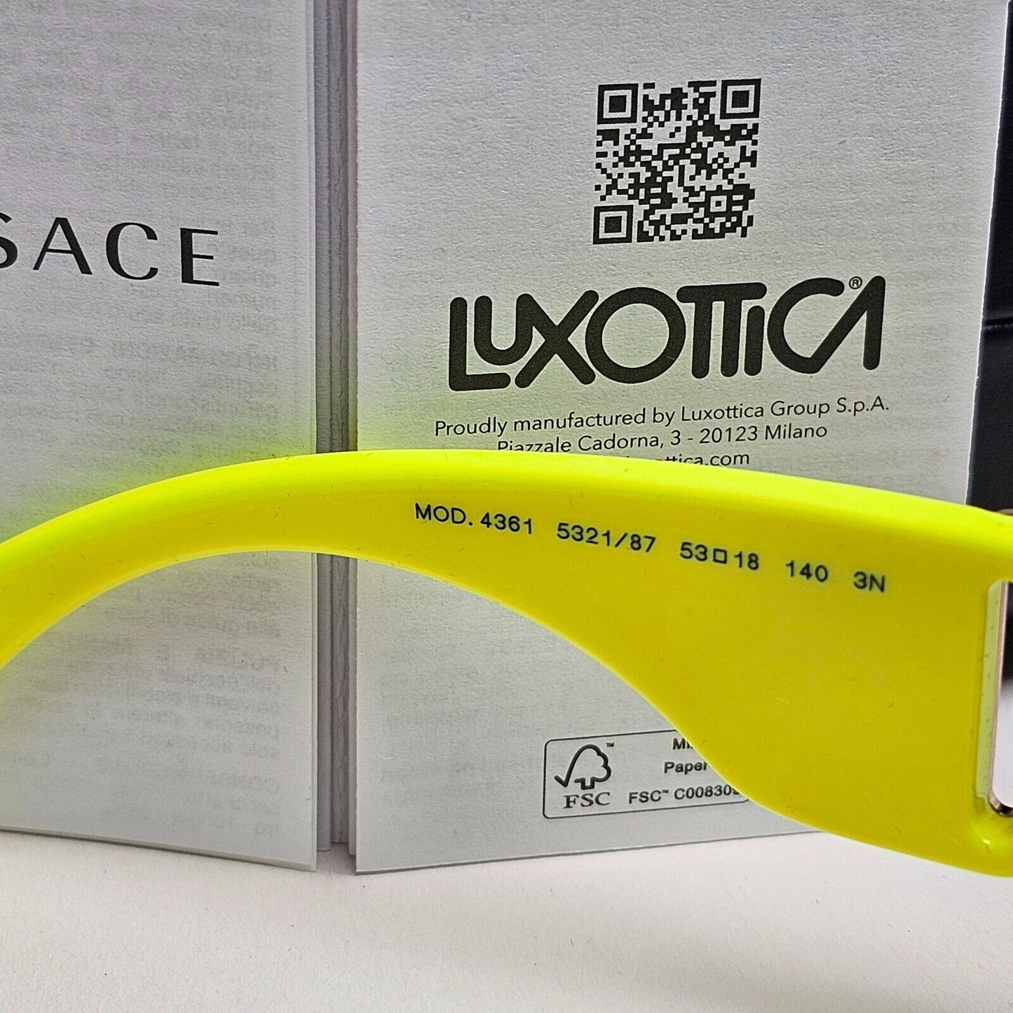 Versace Sunglasses Biggie Yellow Fluorescent Grey Gold Medusa VE 4361 5321/87