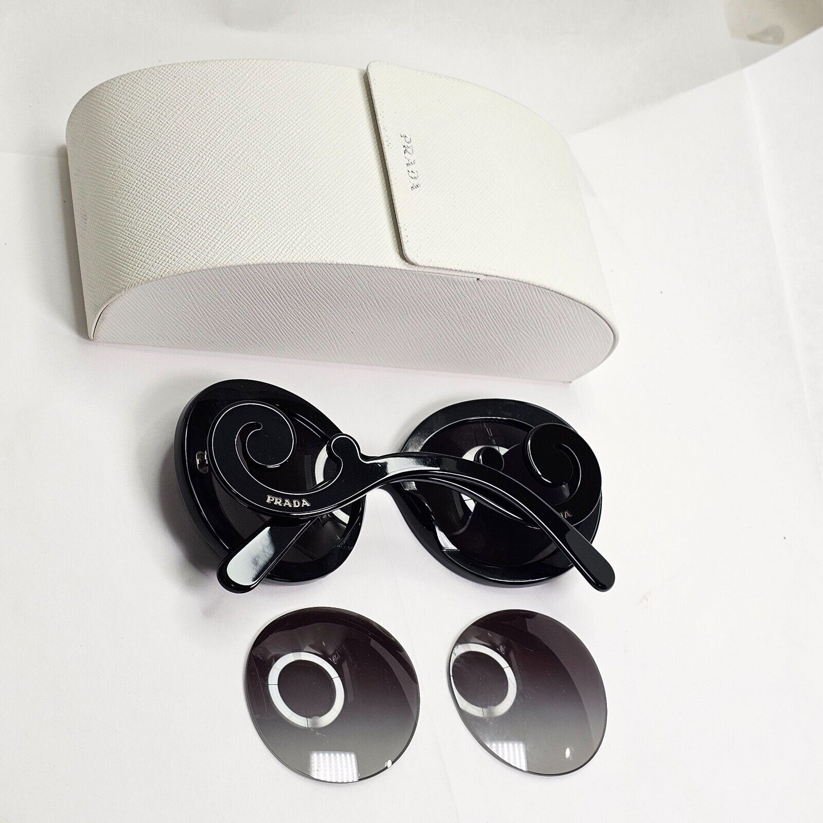 Prada Sunglasses Baroque Swirl Round Black PR27NS SPR 27N 1AB-3M1 180324