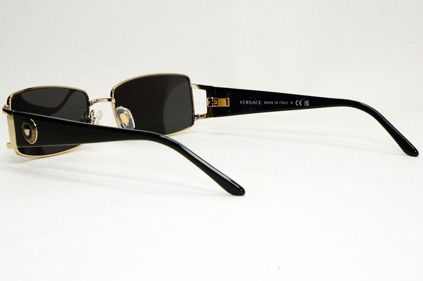 Versace Sunglasses Black Gold Medusa Rectangle Small MOD 1163-M 1252 52mm