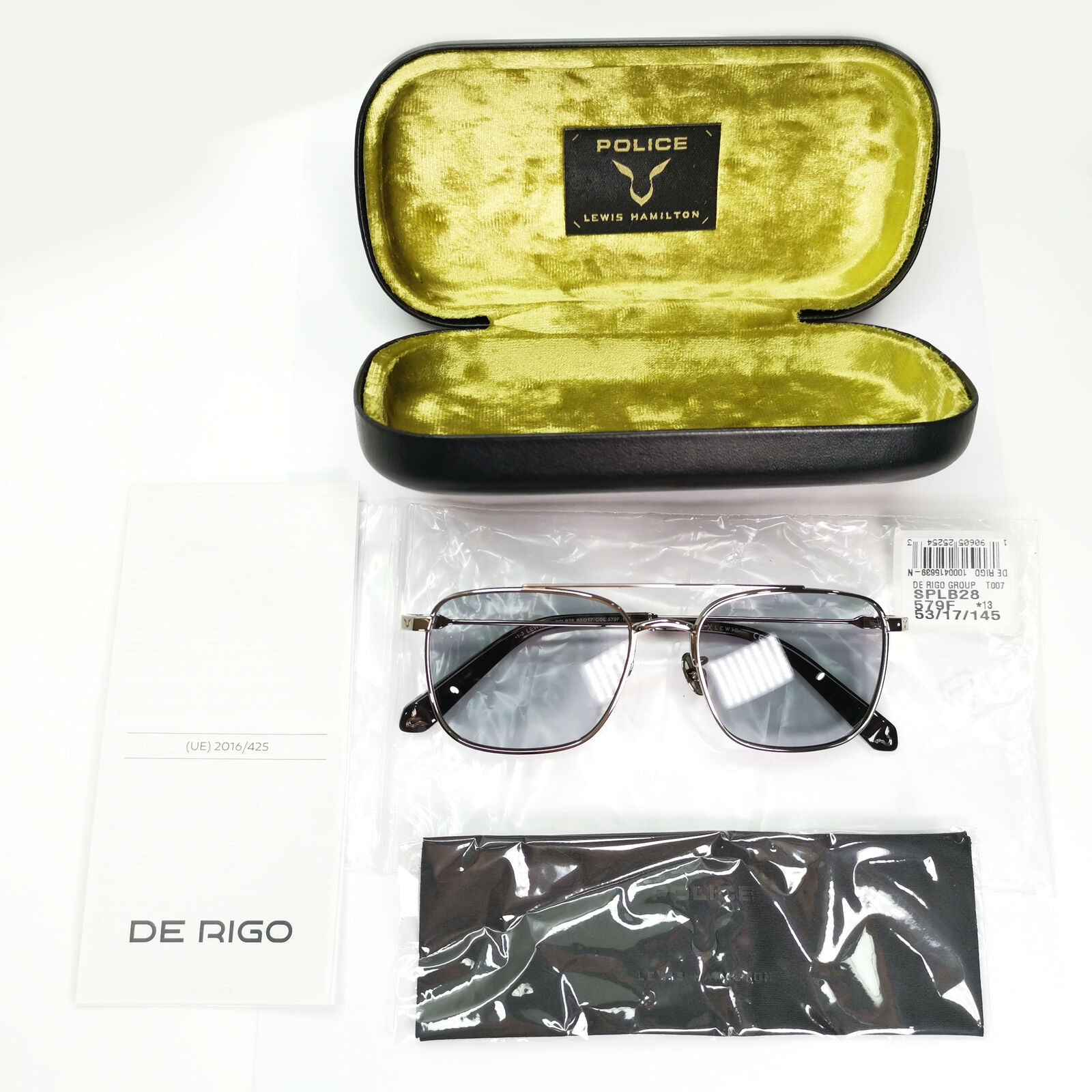 Police Lewis Hamilton F1 Sunglasses Photochromic Silver Grey SPL B28 COL 579F