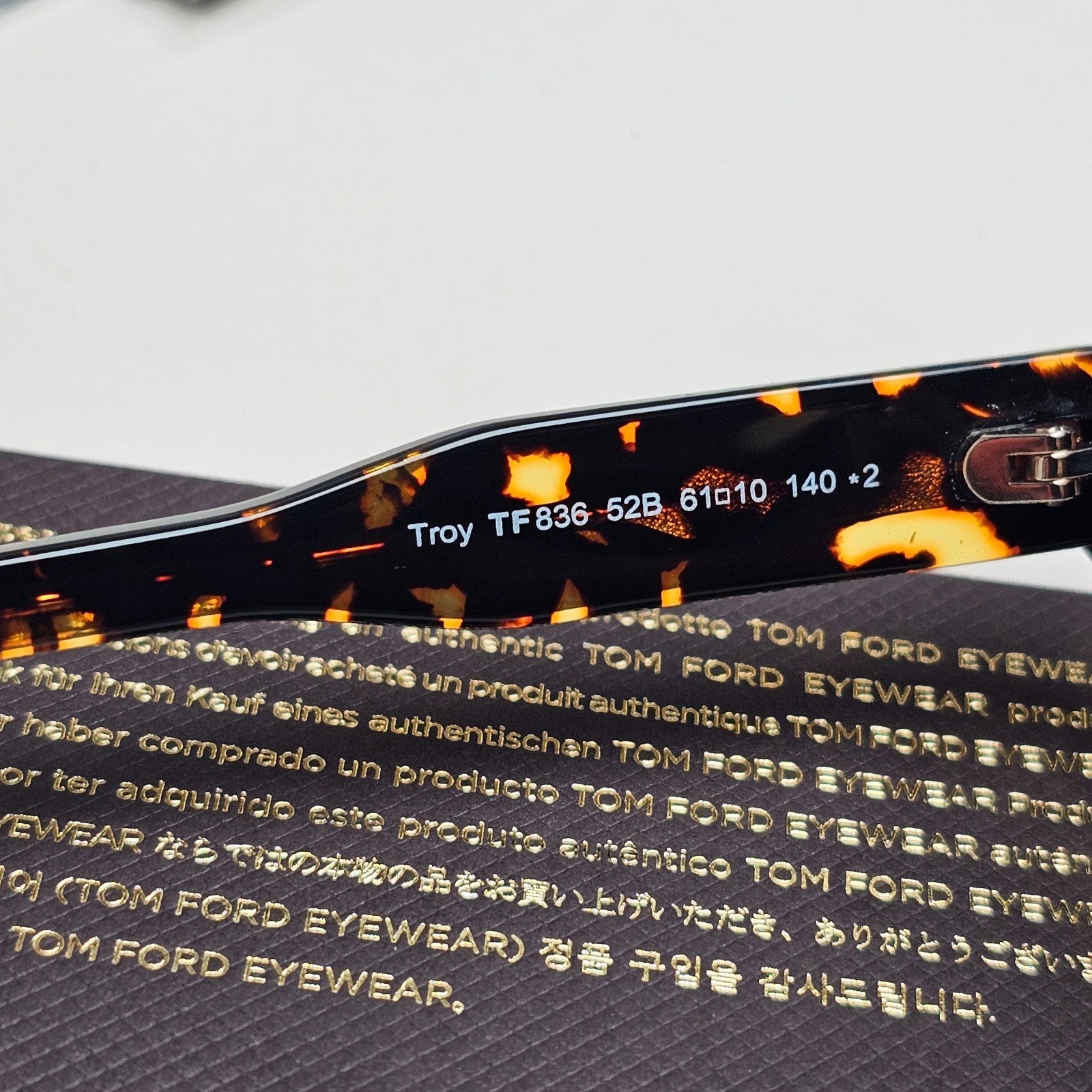 Tom Ford Sunglasses Troy Pilot Brown Tortoise Grey FT0836 TF 836 52B 61mm