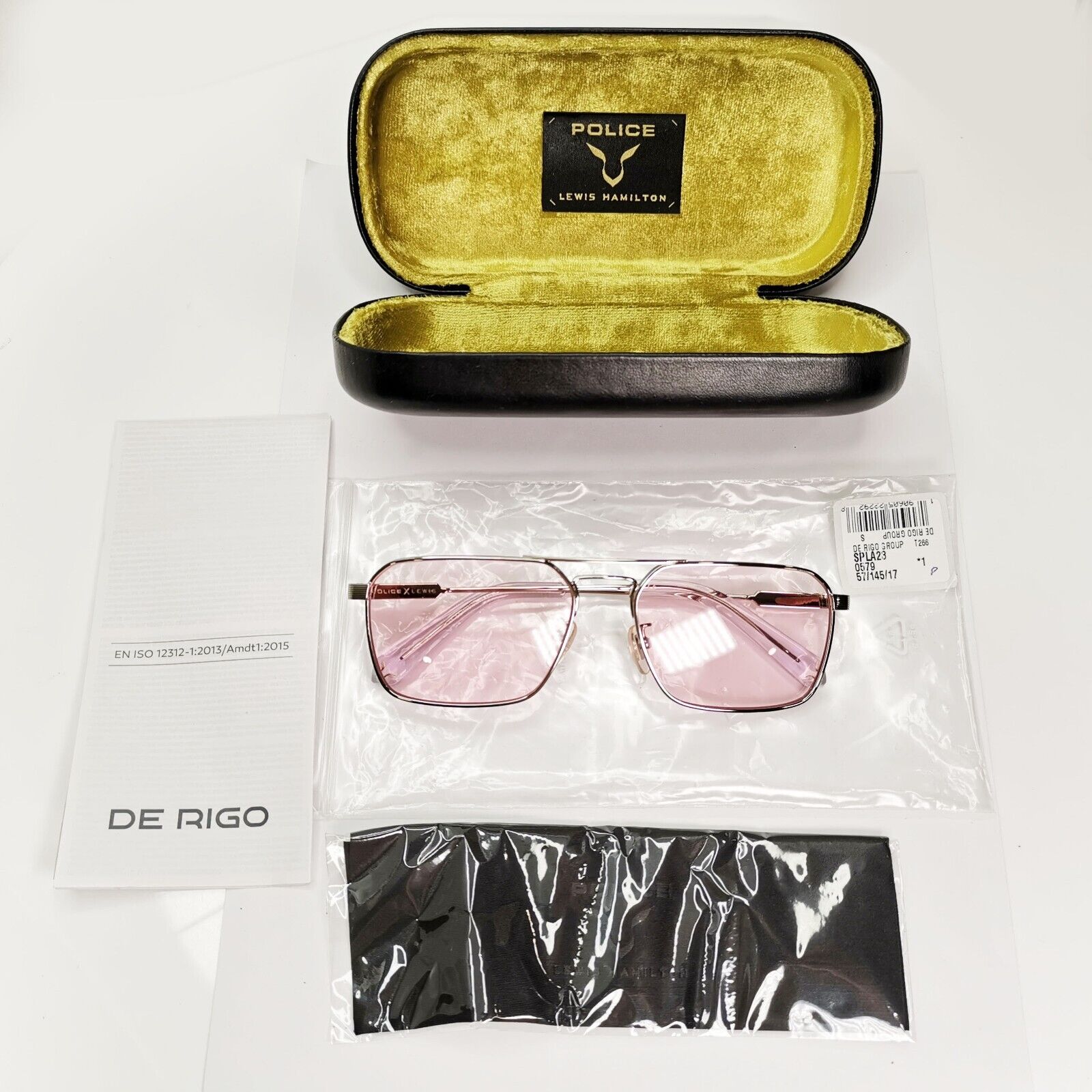 Police Lewis Hamilton F1 Sunglasses Pink Rose Tint Silver Metal SPL A23 COL 0579