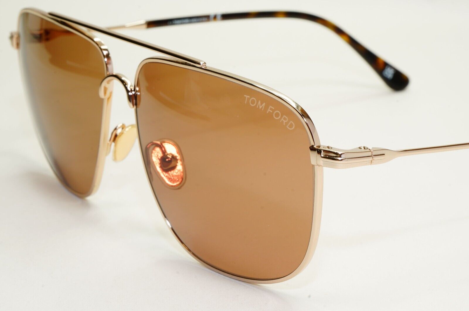 Tom Ford Sunglasses Len Gold Brown Navigator Pilot Metal FT0815 TF 815 28E 58mm