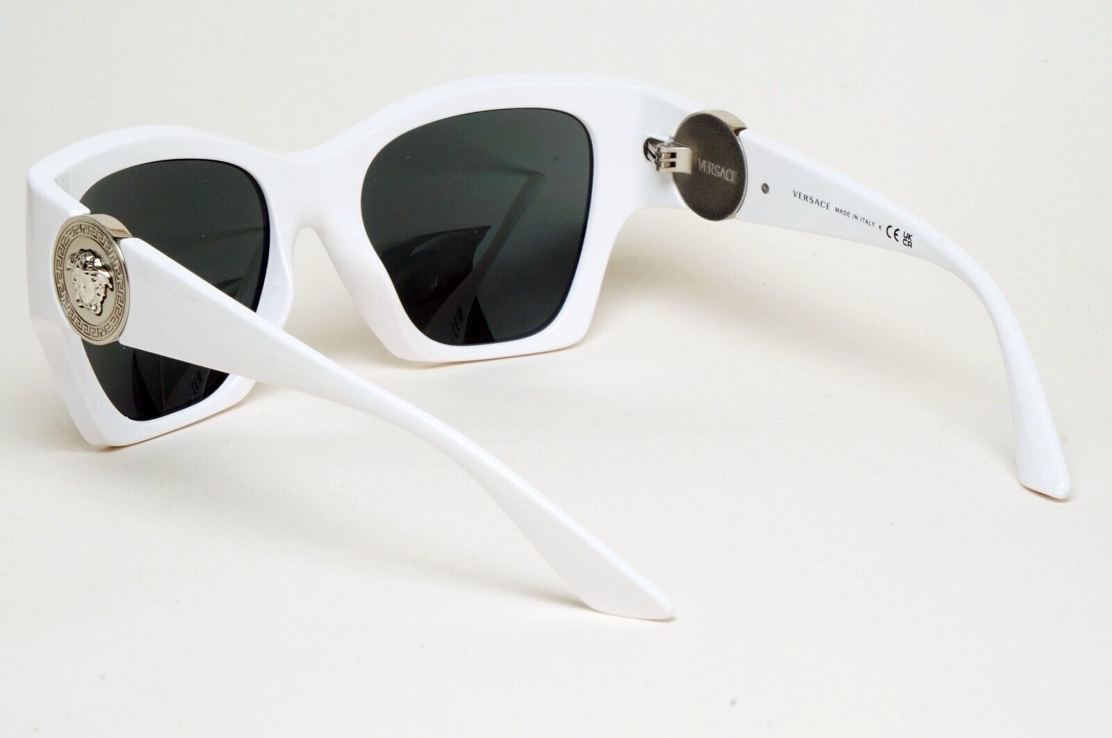 Versace Sunglasses White Silver Medusa Grey Square MOD VE 4452 314/87 54mm