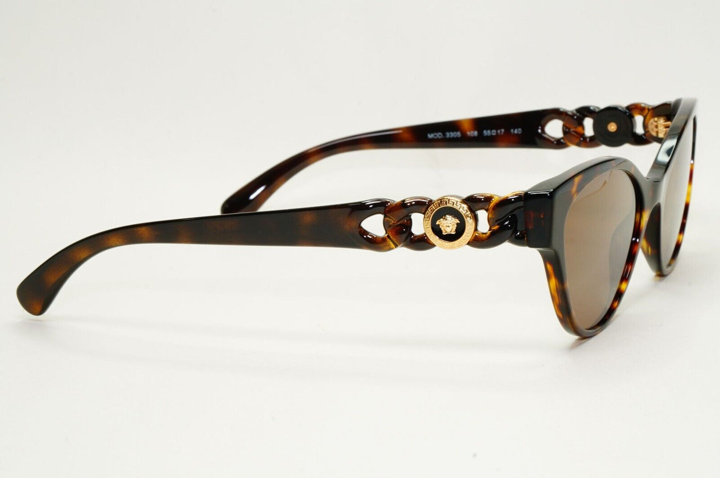 Versace Sunglasses Brown Gold Medusa Chain Tortoiseshell MOD VE 3305 108 55mm