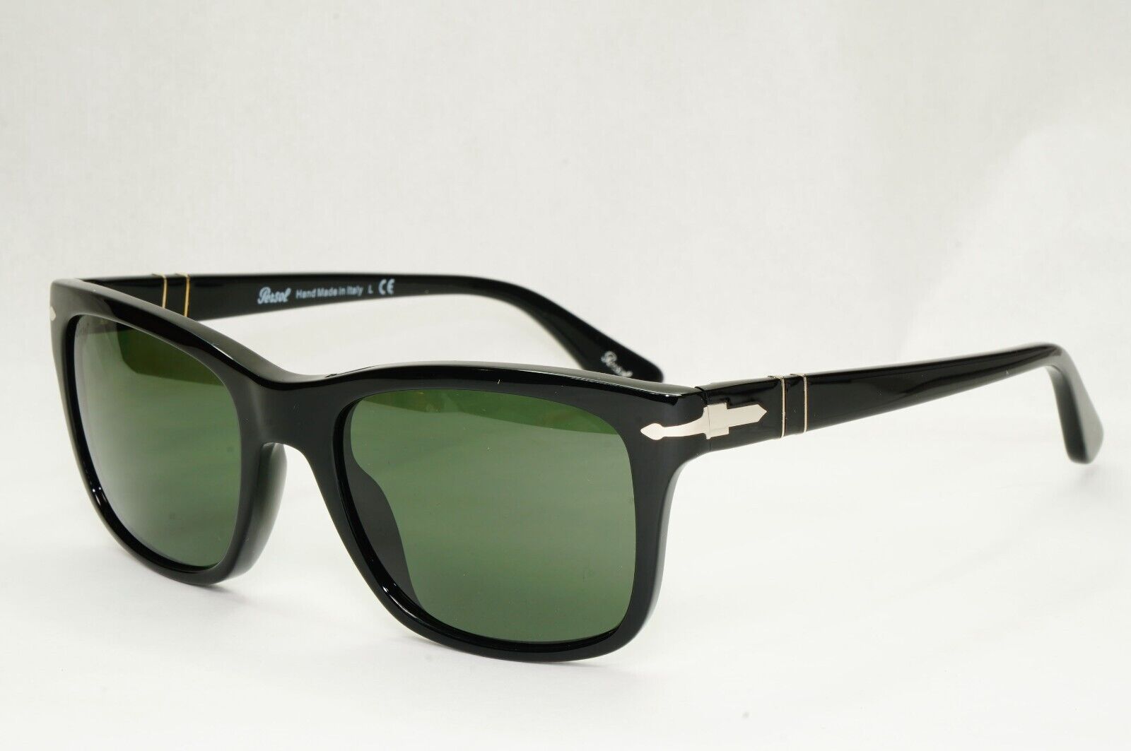 Persol Sunglasses 2015 Black Glossy Square Green Grey 3135-S 95/31 52mm
