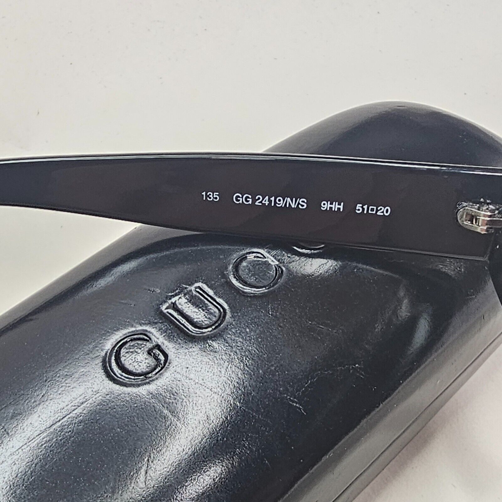 Gucci Sunglasses 1997 Vintage Oval Black Grey GG 2419/N/S 9HH 51mm 120824