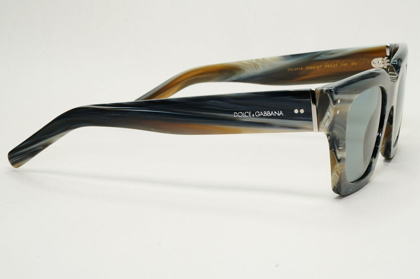 Dolce & Gabbana Grey Horn Marble Square Sunglasses DG 4413 3390/87 48mm