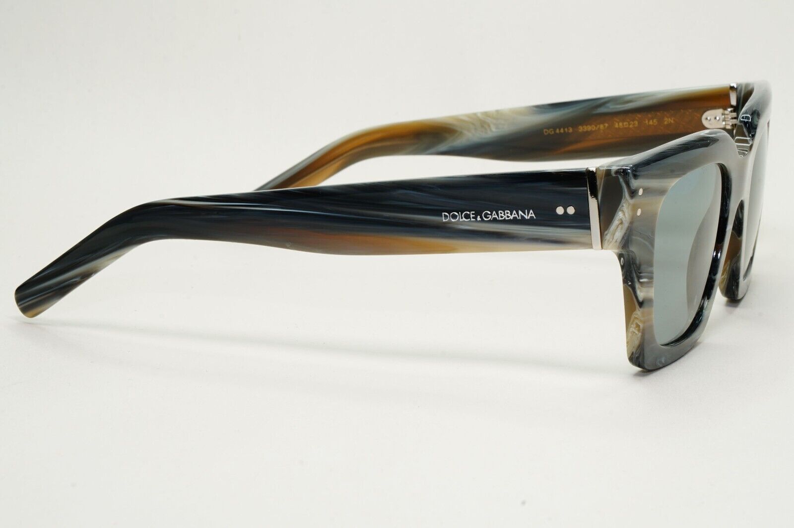 Dolce & Gabbana Grey Horn Marble Square Sunglasses DG 4413 3390/87 48mm