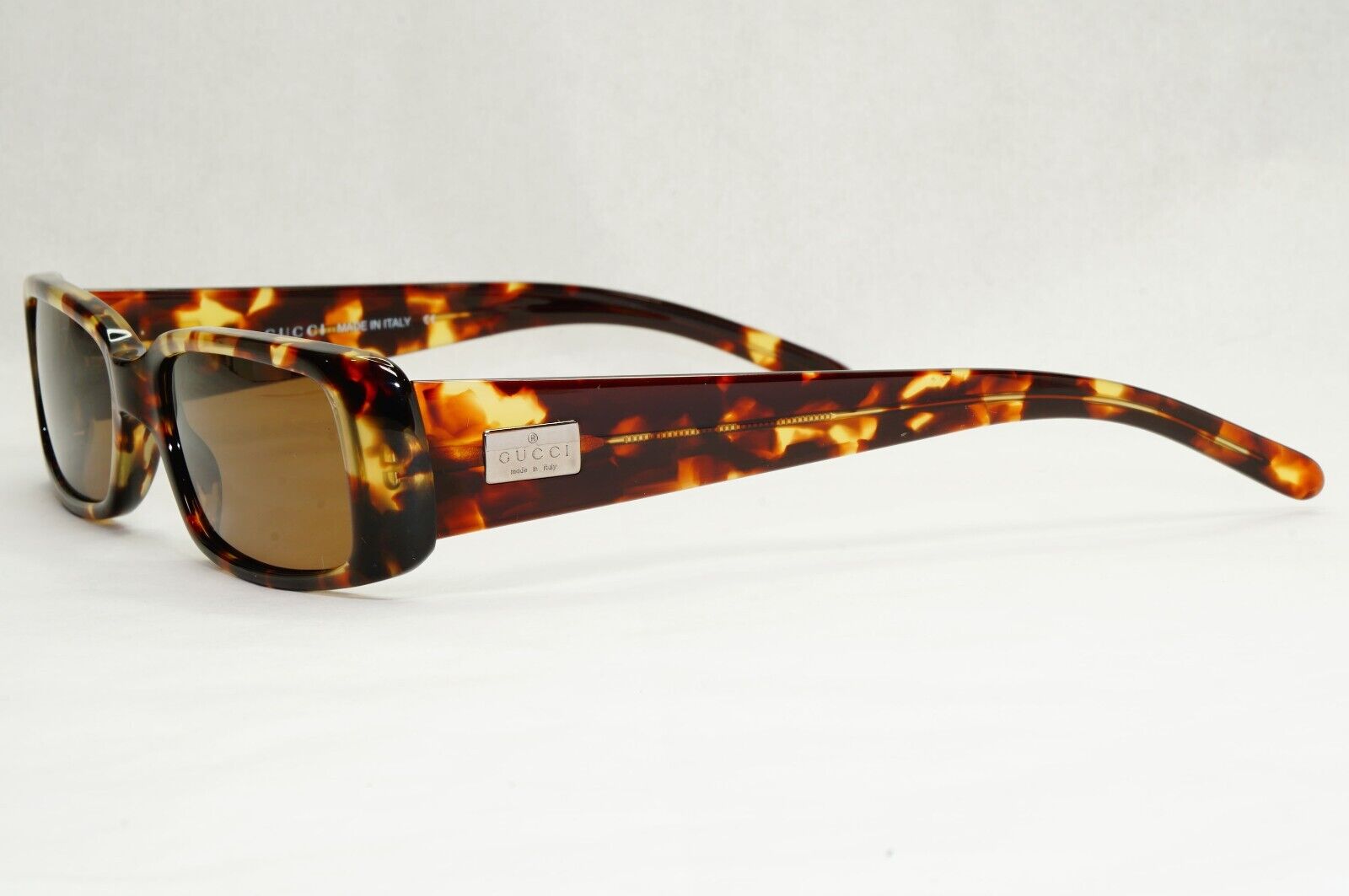 Gucci Sunglasses 1998 Vintage Brown Tortoise Rectangle GG 2450/S 4TM 210125