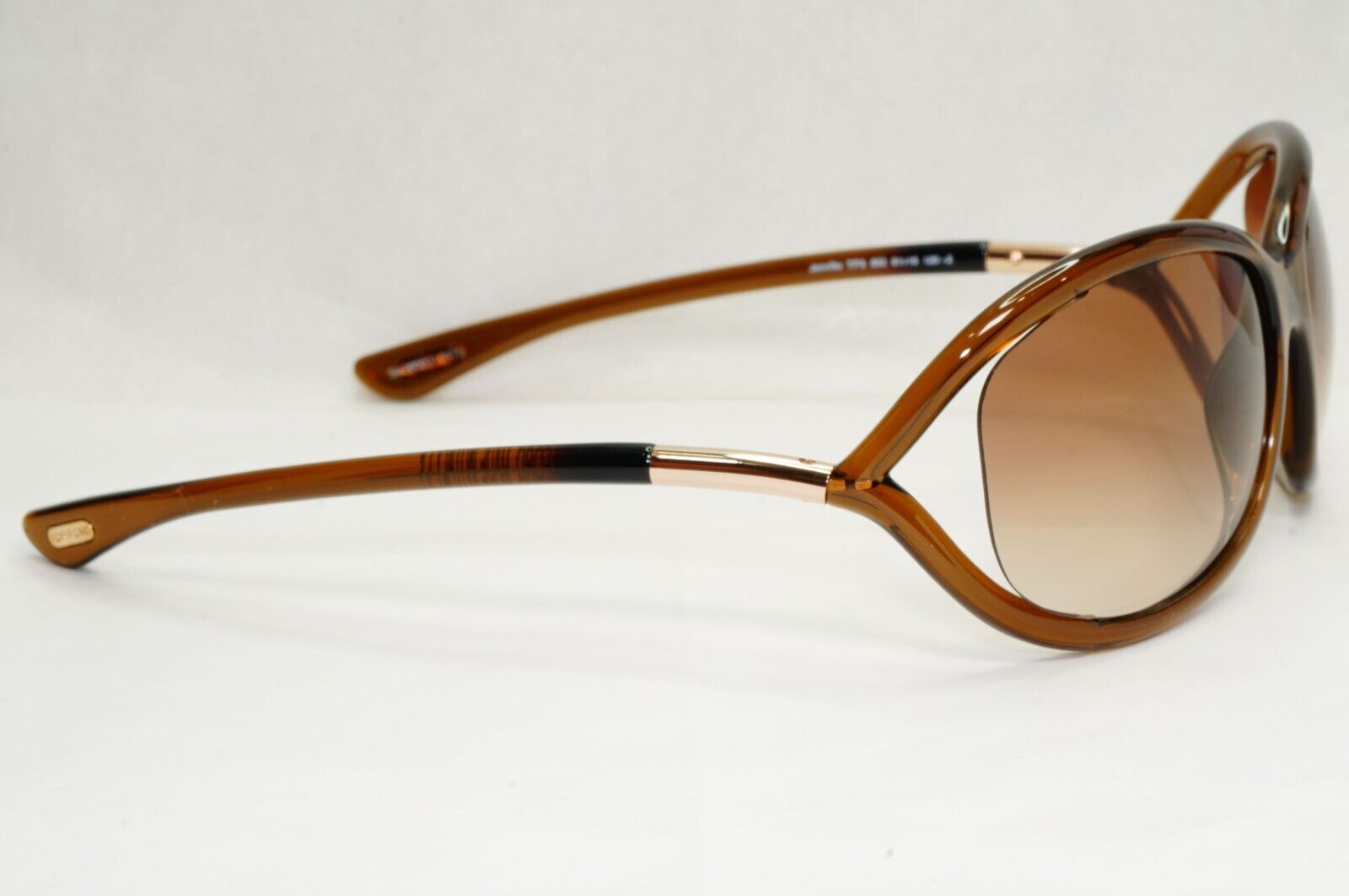 Tom Ford Sunglasses Jennifer Brown Gradient Shiny Gold Wrap FT0008 TF8 692 [A]