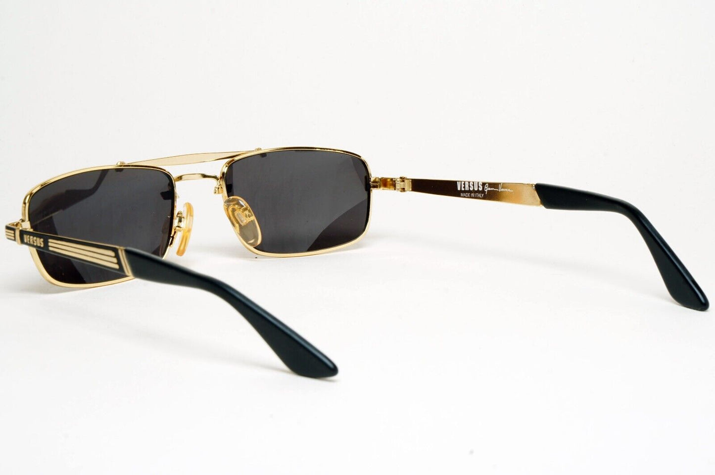 Versus Sunglasses 1996 by Gianni Versace Vintage Rectangle Gold MOD F06 COL 33M