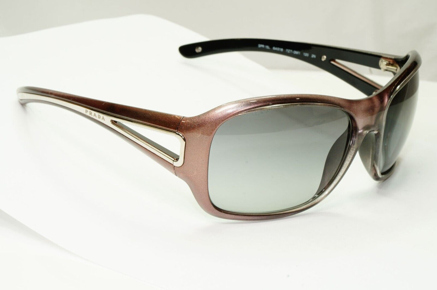 Prada 2010 Metallic Sunglasses Brown Silver Grey Gradient PR15LS SPR 15L 7ZT-3M1