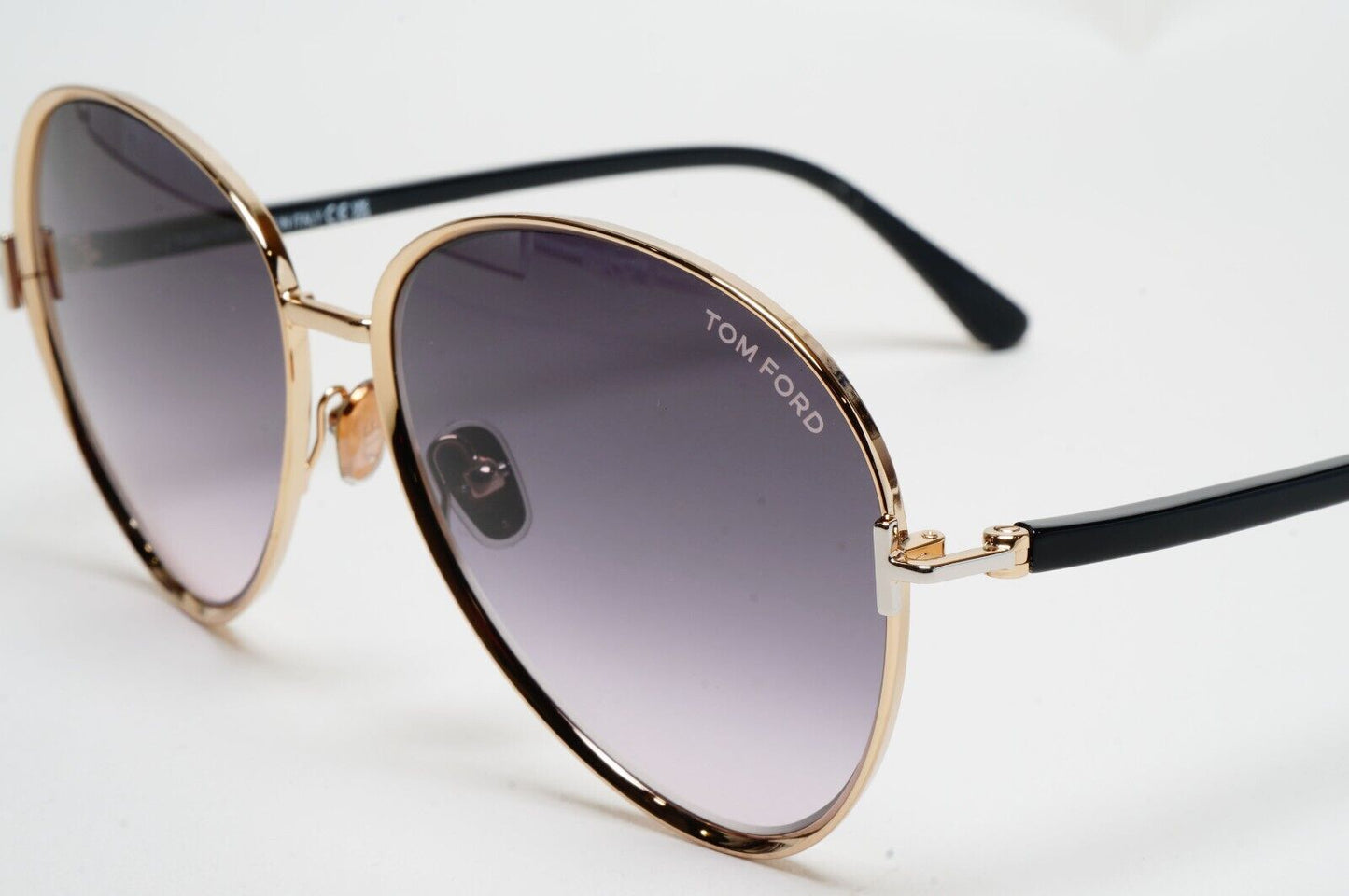 Tom Ford Sunglasses Rio Gold Black Grey Gradient Metal Pilot FT1028 TF 1028 28B