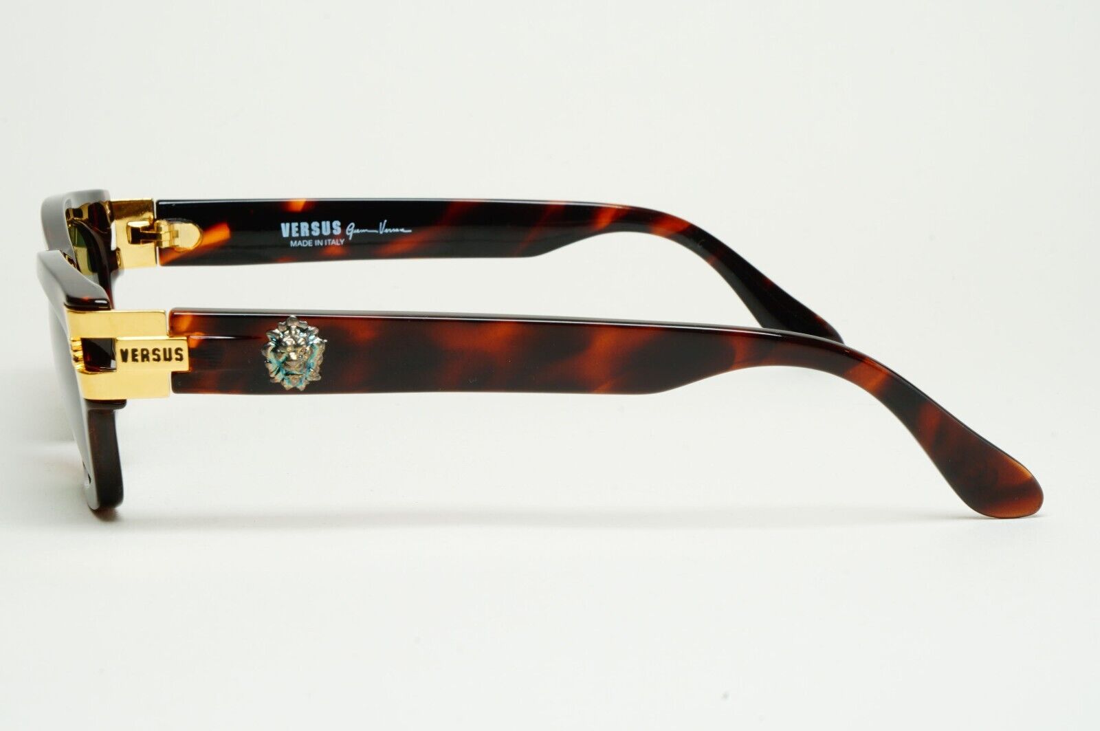 Versus Sunglasses 1996 by Gianni Versace Vintage Brown Gold Lion MOD E29 COL 649