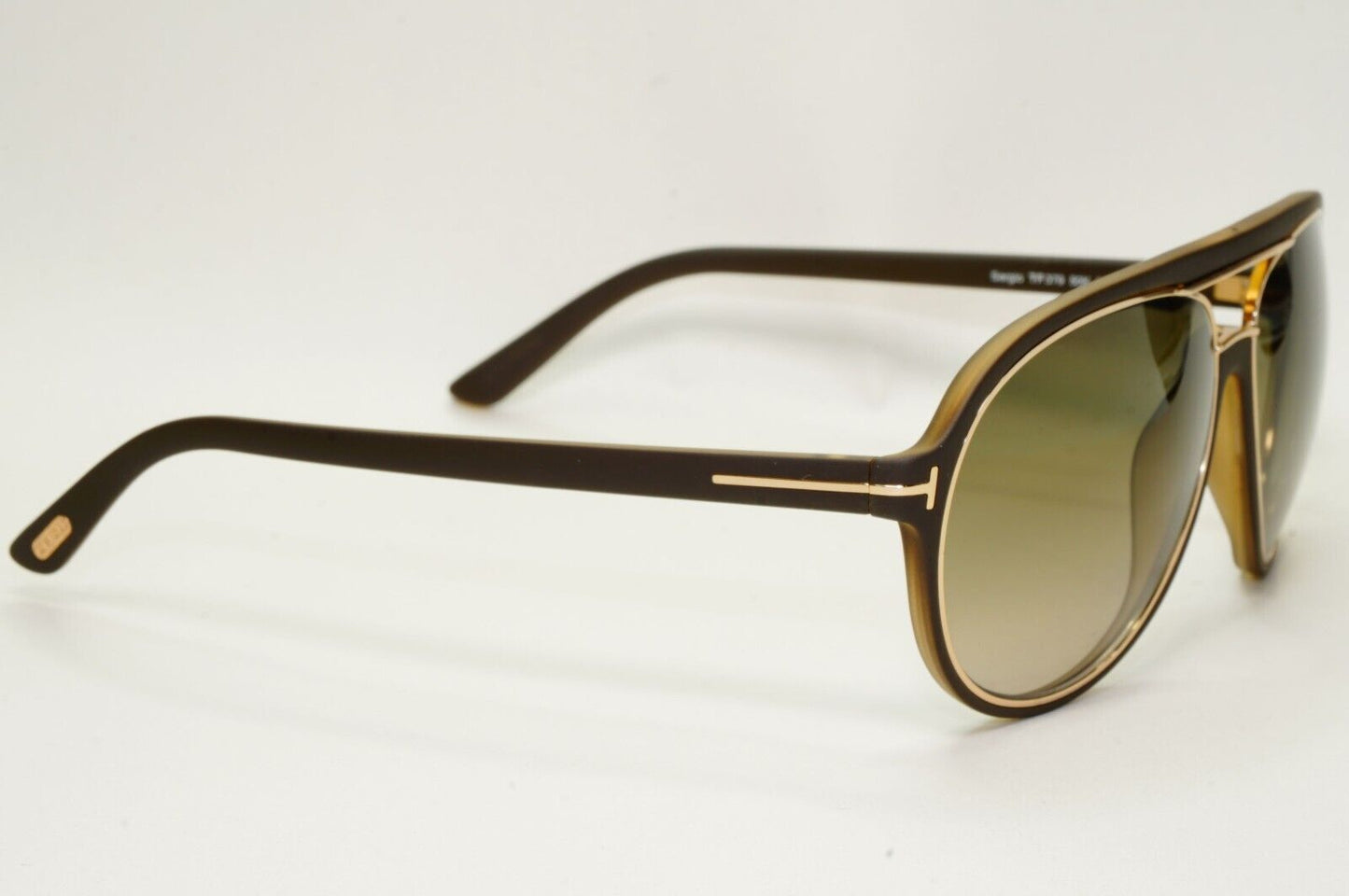 Tom Ford Sunglasses Sergio Brown Gold Pilot Gradient FT0379 TF 379 50K 60mm