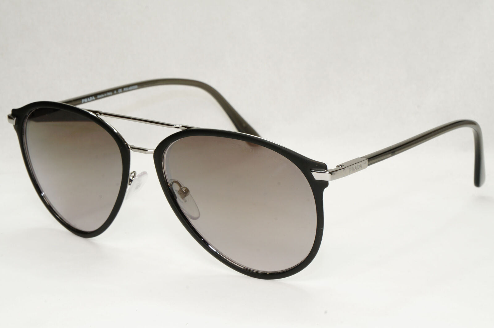 Prada Sunglasses Polarized Black Gunmetal Grey Glass Lens PR51WS SPR 51W 02G-09G