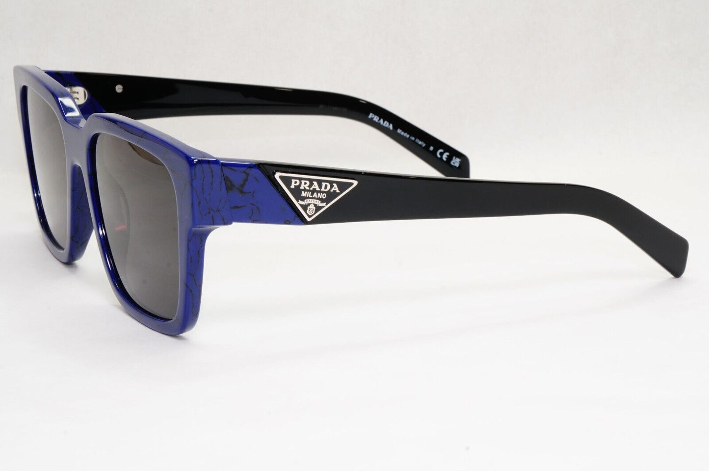 Prada Sunglasses Black Blue Square Marble Baltic PR08ZV VPR 08Z 18D-1O1 54mm
