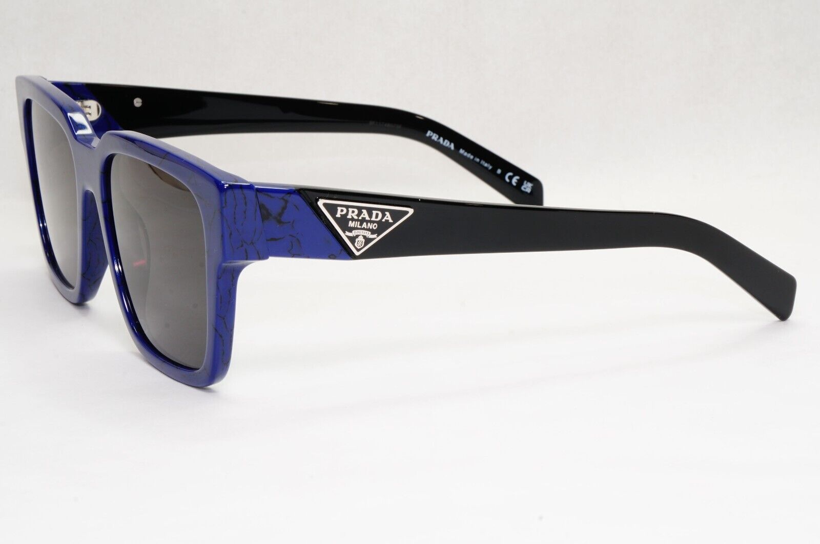 Prada Sunglasses Black Blue Square Marble Baltic PR08ZV VPR 08Z 18D-1O1 54mm