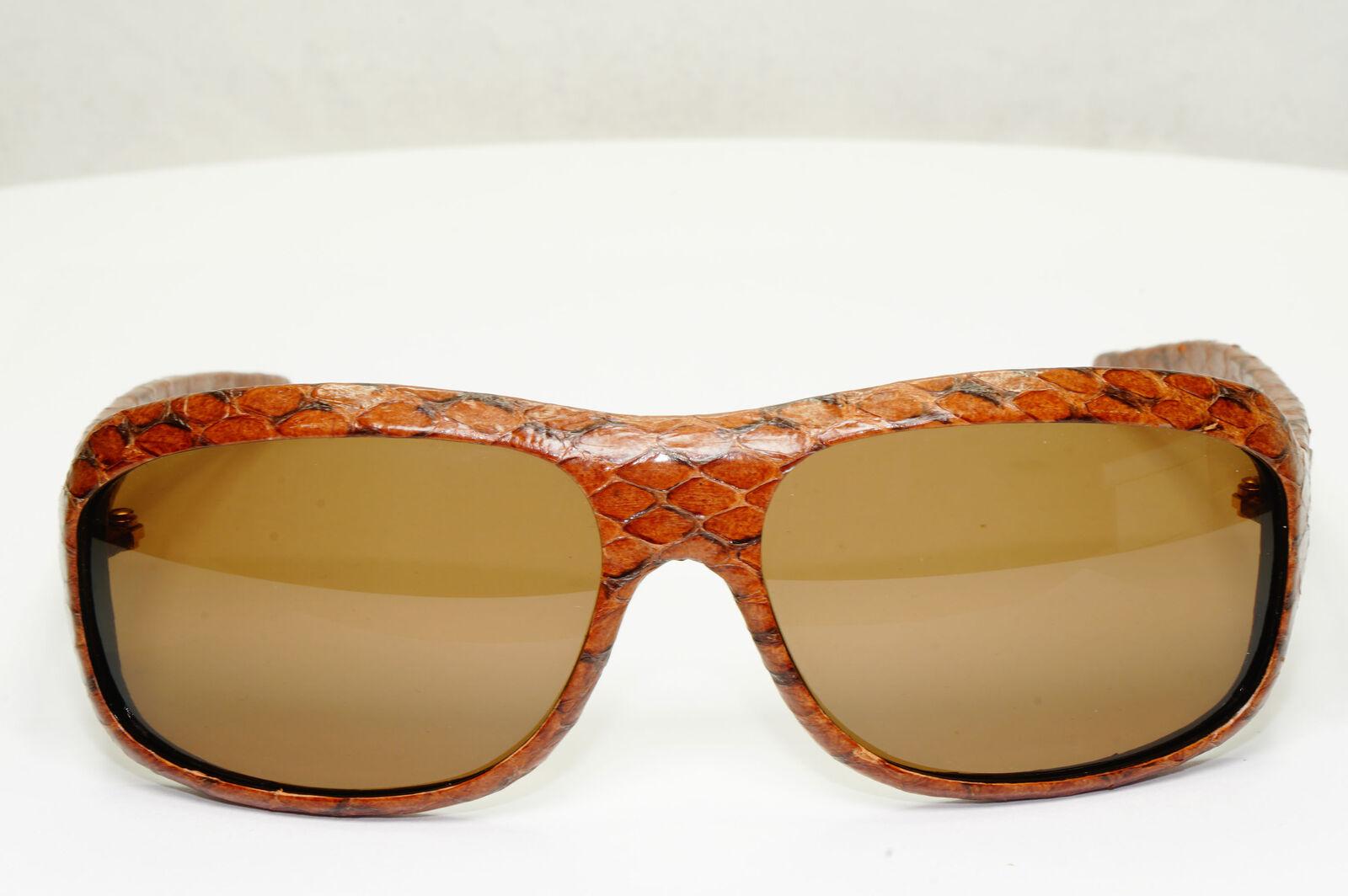 Gucci Snake Leather Sunglasses 1998 Vintage Brown Exotic GG 1449/S 3H2 290323