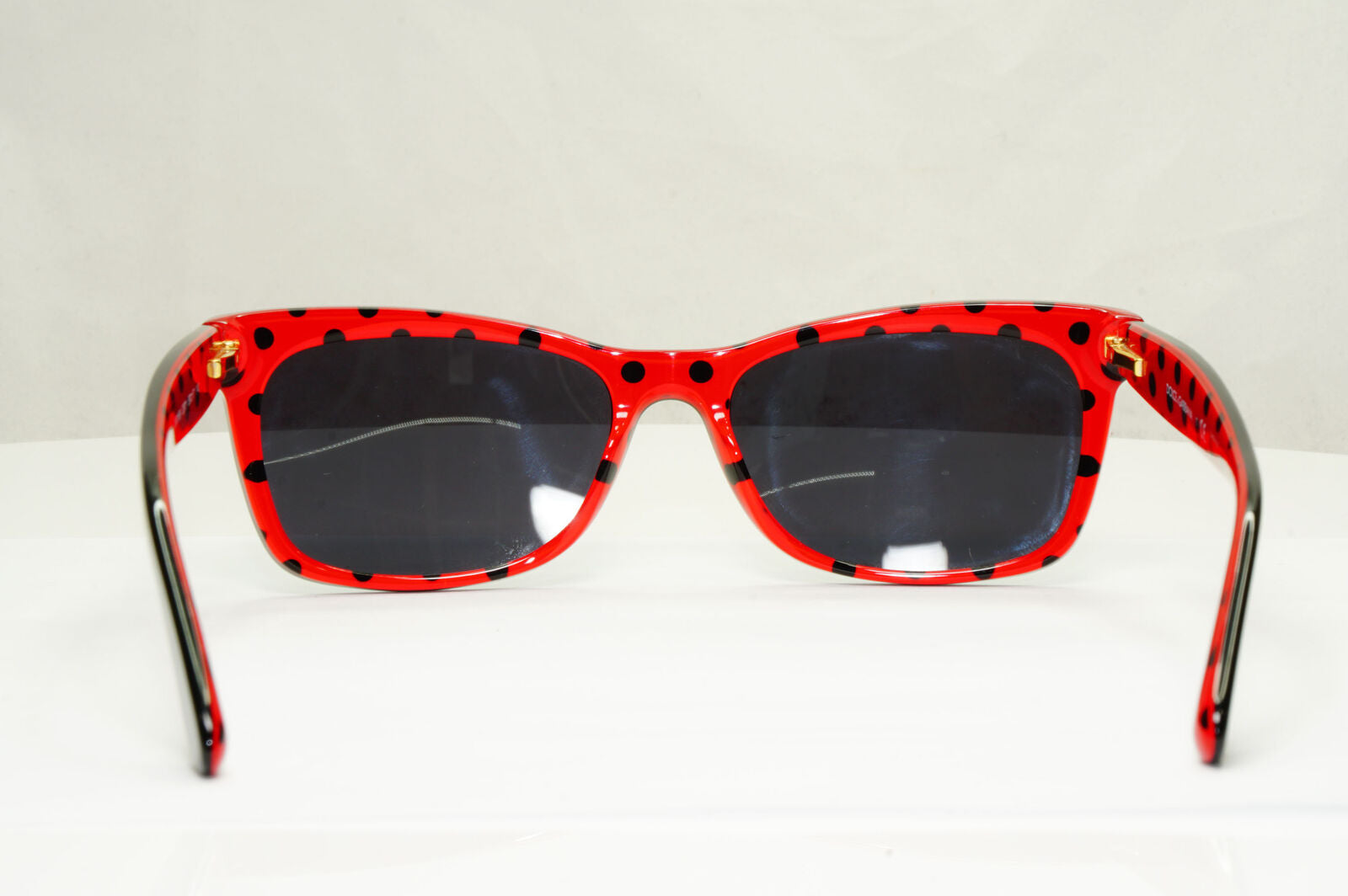 Dolce & Gabbana Black Sunglasses Red Polka Dot Square DG 3199 2871 250123