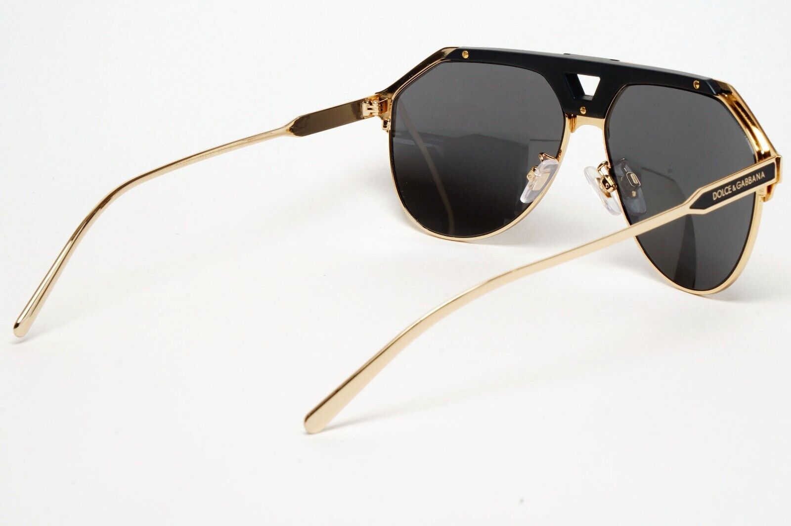 Dolce & Gabbana Sunglasses Pilot Gold Black Metal Navigator DG 2257 1334/87