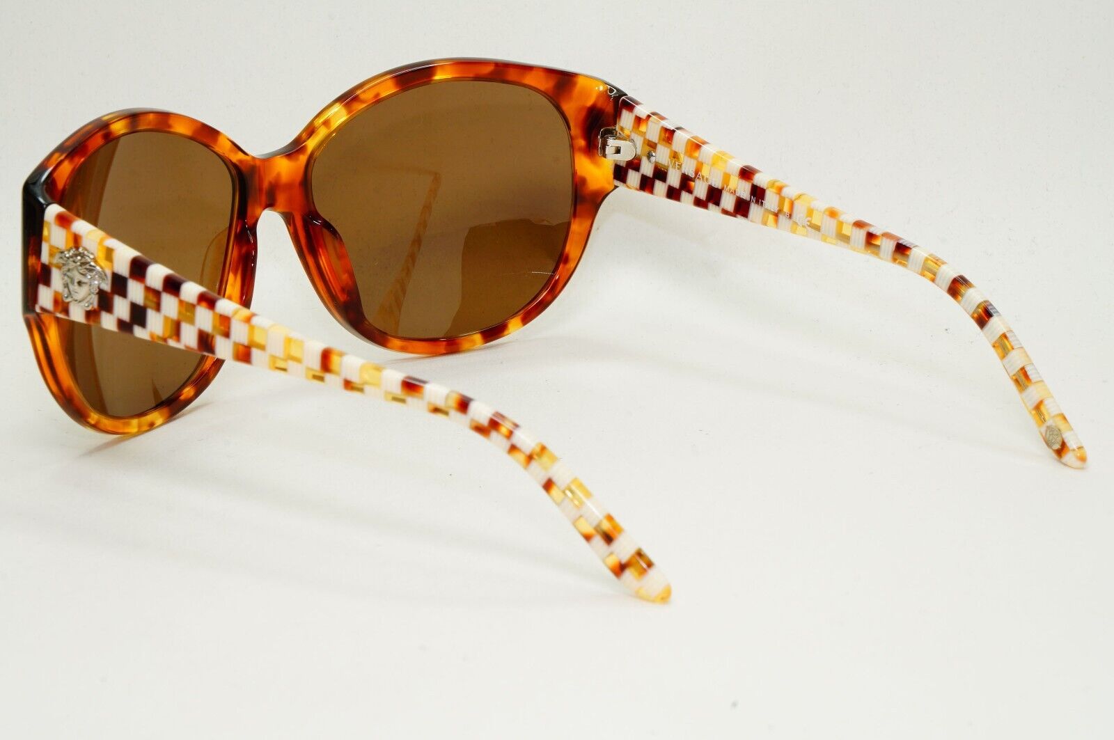 Versace Sunglasses 2012 Vintage Square Brown Chequered MOD 4208 928/73 021124
