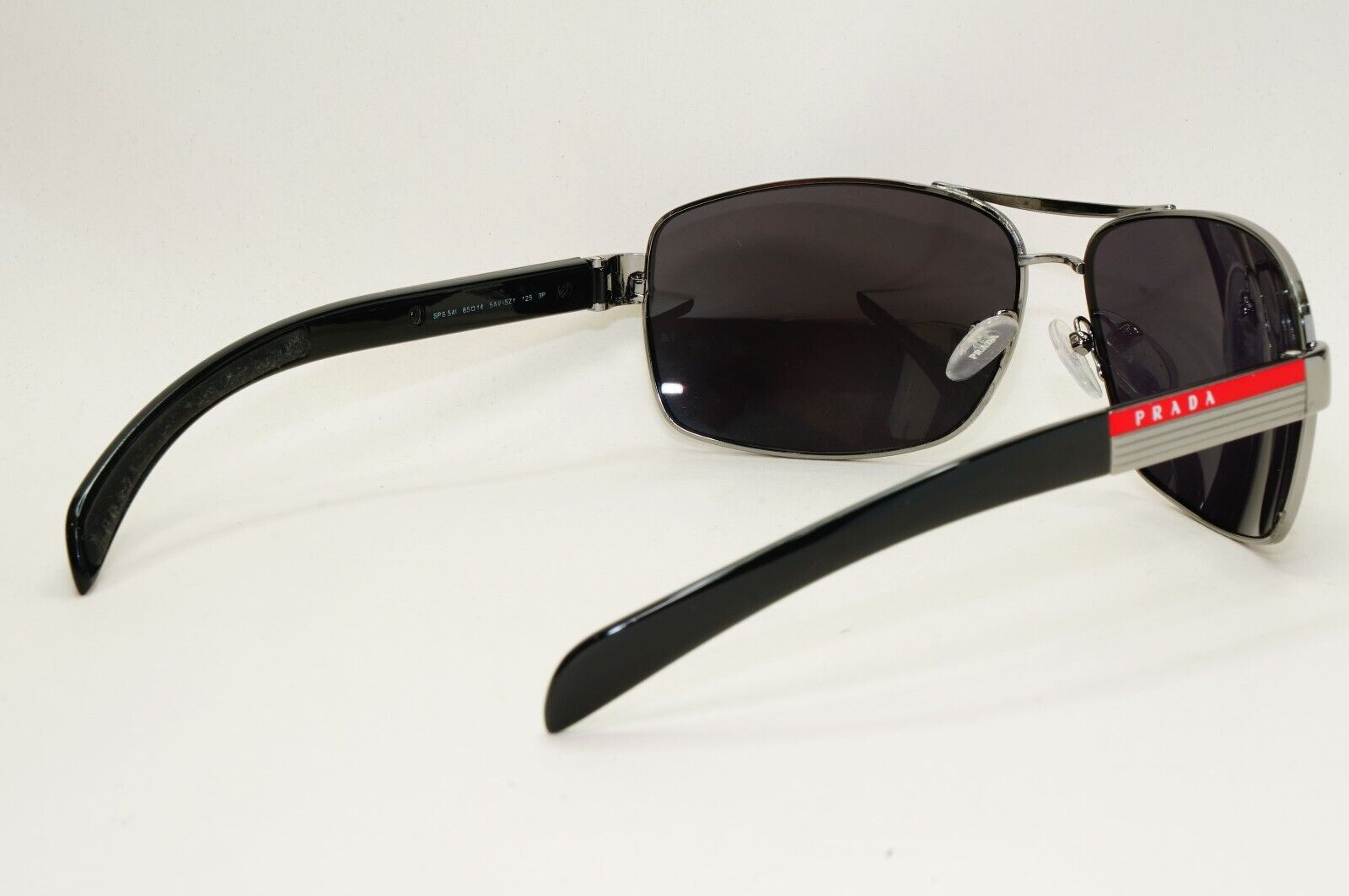 Prada Sunglasses Gunmetal Black Wrap Navigator PS54IS SPS 54I 5AV-5Z1 260724