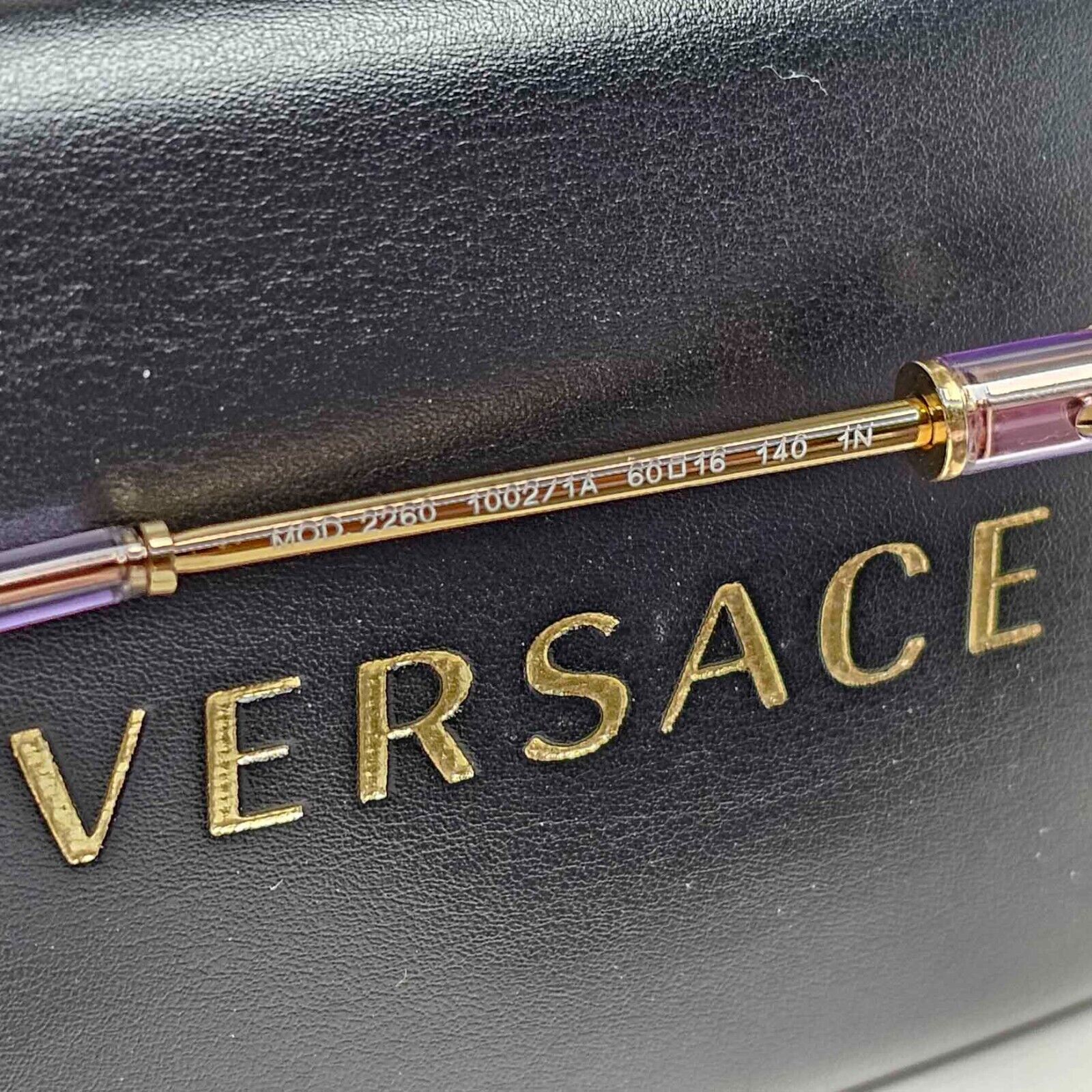 Versace Sunglasses Oversized Pilot Gold Violet Medusa MOD VE 2260 1002/1A 60mm