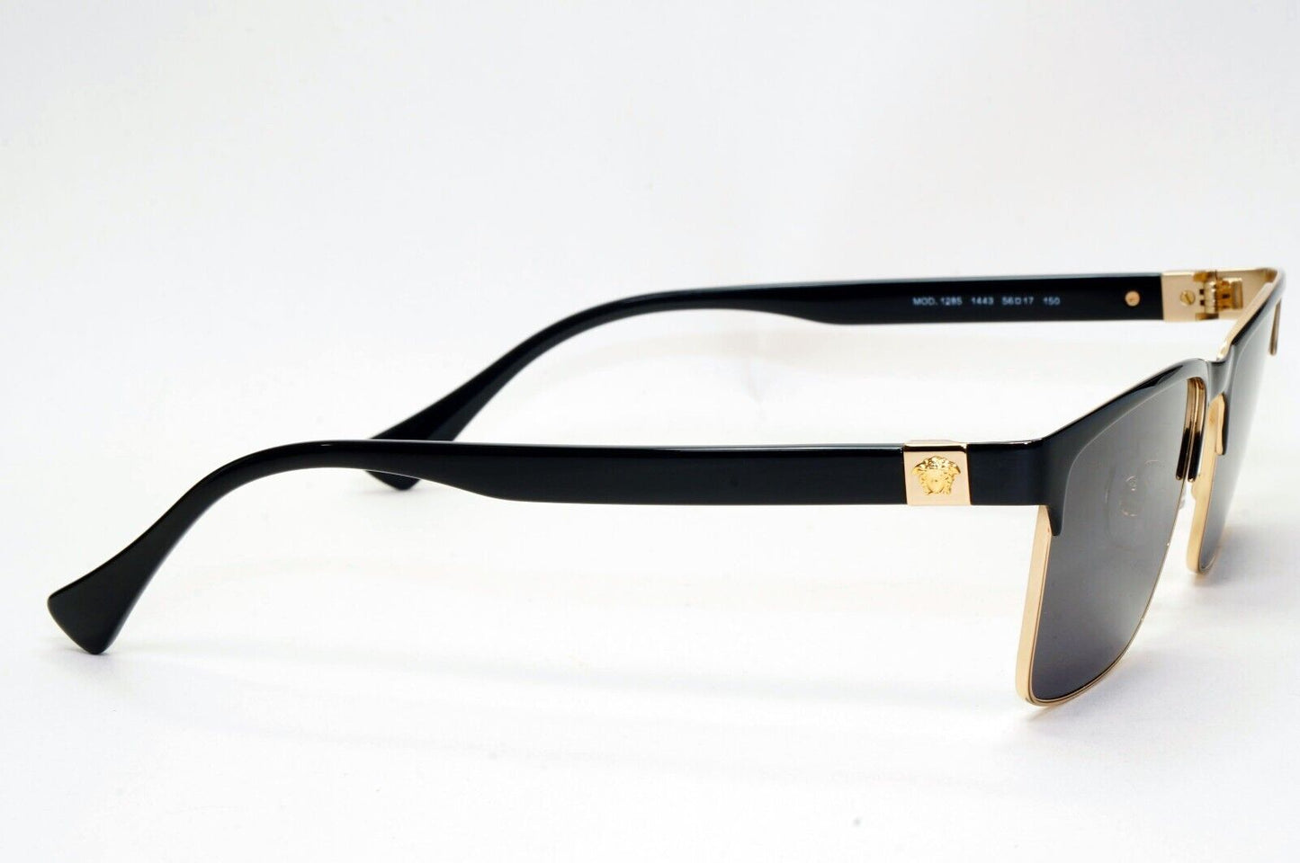 Versace Sunglasses Black Gold Medusa Metal Square MOD VE 1285 1443 56mm
