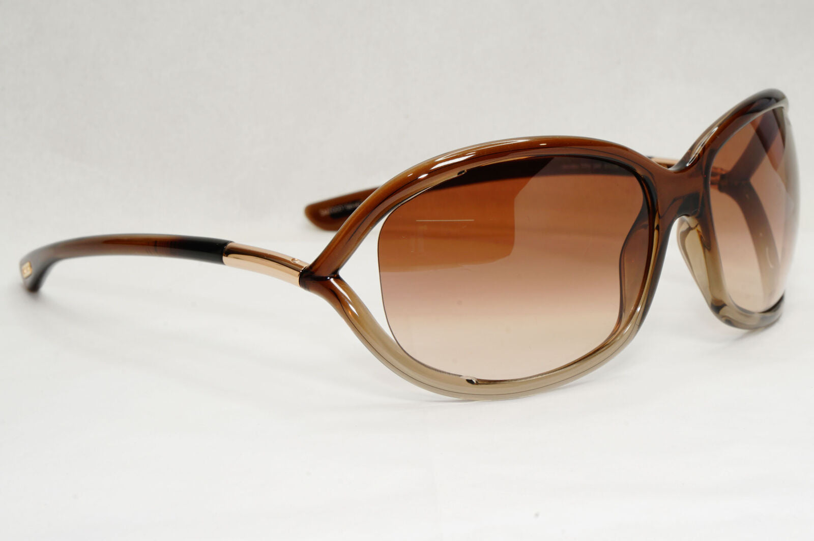 Tom Ford Sunglasses Jennifer Brown Gradient Shiny Gold Wrap FT0008 TF8 38F