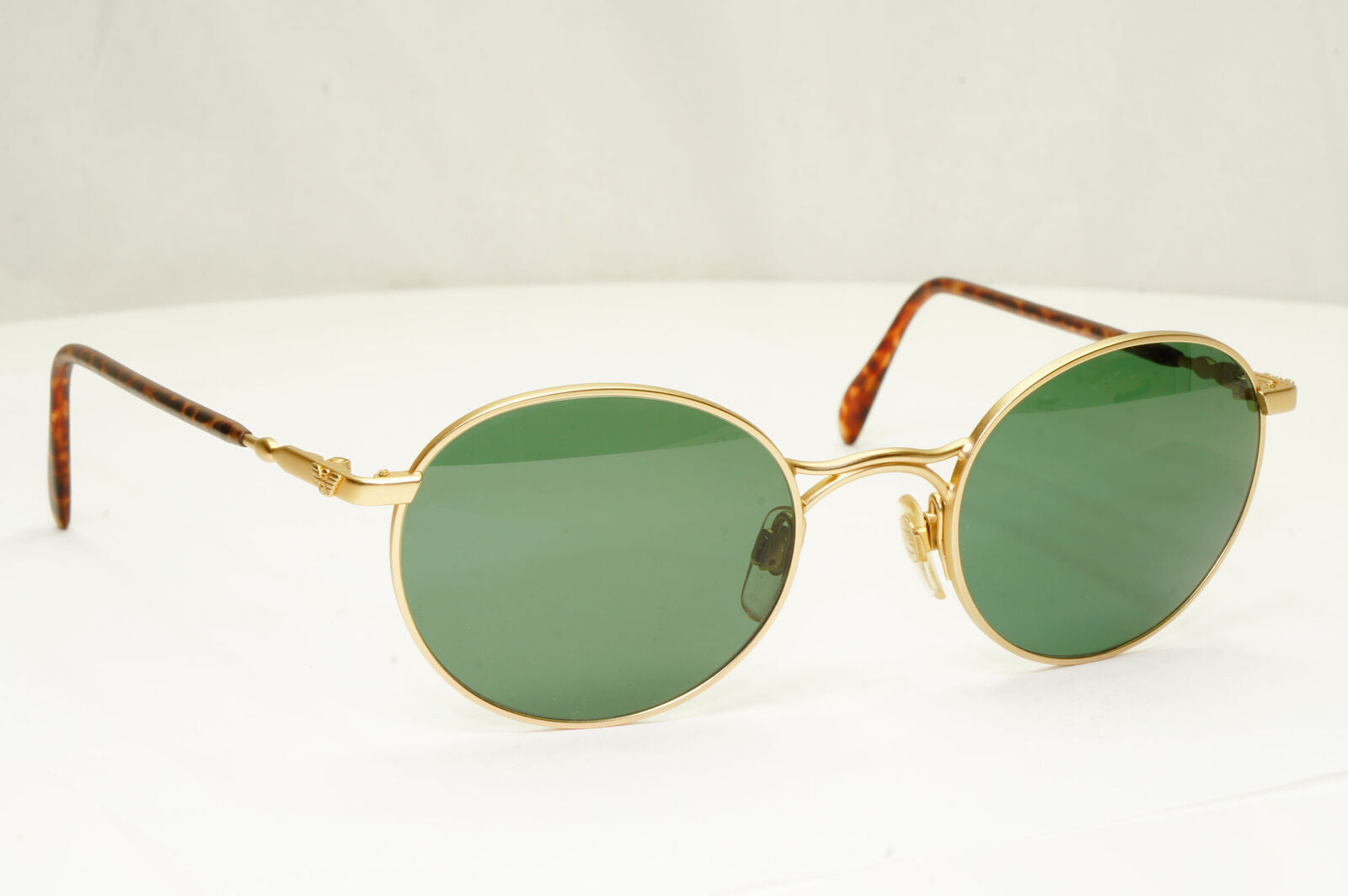 Emporio Armani 1997 Vintage Sunglasses Mens Womens Round Gold Green 059-S 904