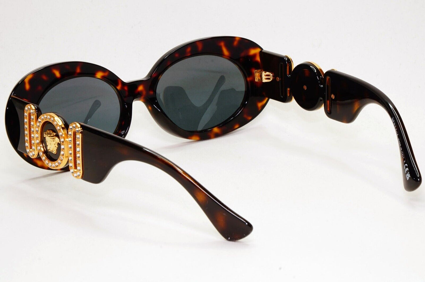 Versace Sunglasses Medusa Diamante Brown Gold Grey Oval MOD VE 4426BU 108/87