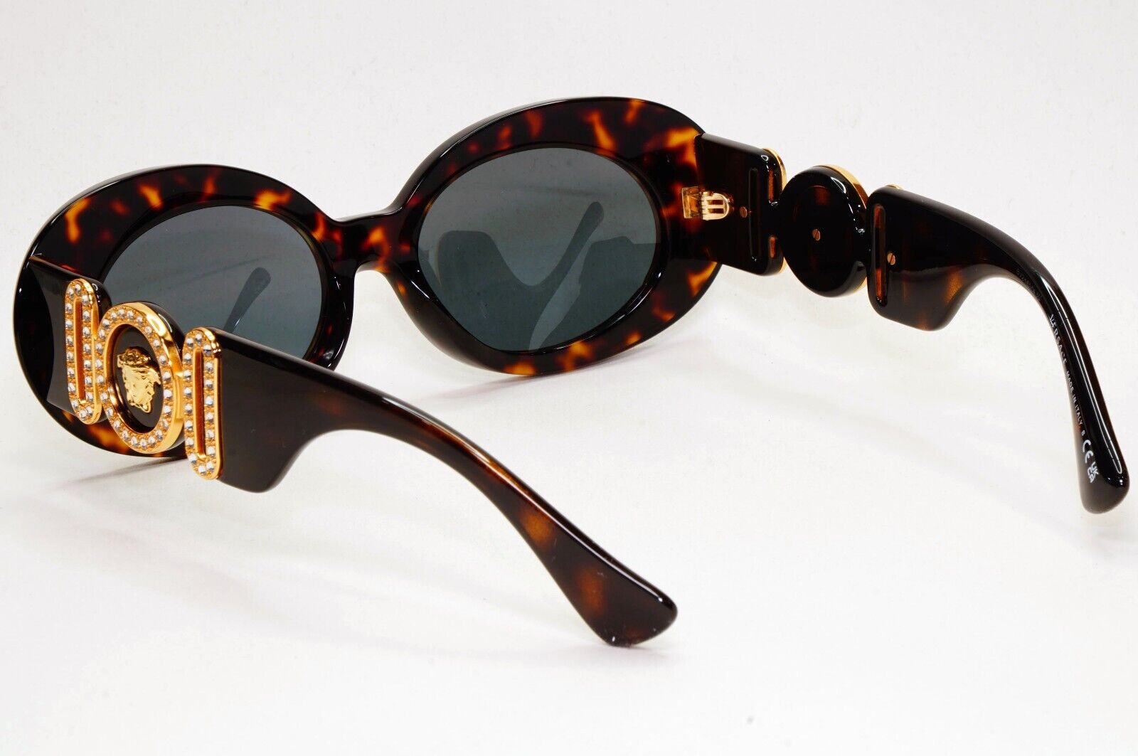 Versace Sunglasses Medusa Diamante Brown Gold Grey Oval MOD VE 4426BU 108/87
