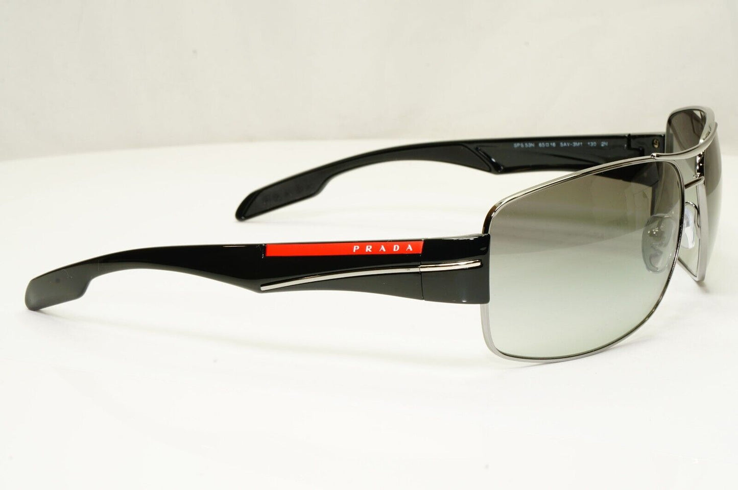 Prada Sunglasses Mens Black Grey Gradient Fade Square PS53NS SPS 53N 5AV-3M1 [a]