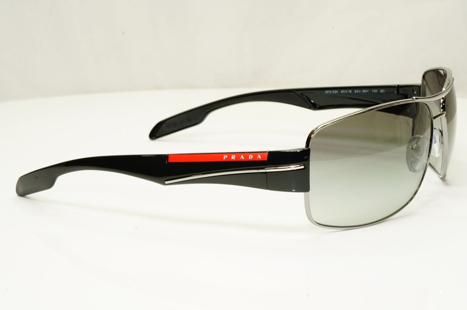 Prada Sunglasses Mens Black Grey Gradient Fade Square PS53NS SPS 53N 5AV-3M1 [a]