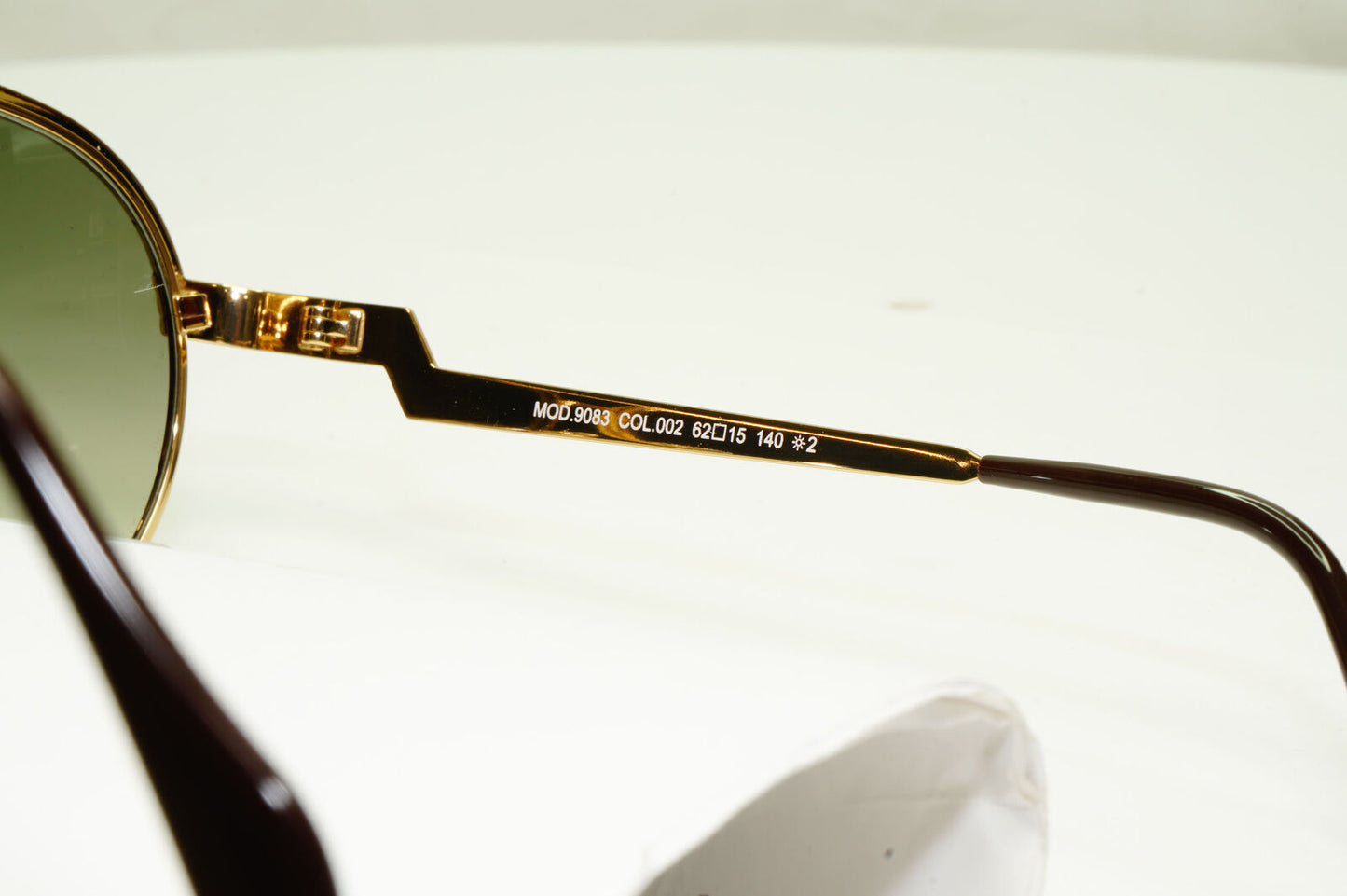 Cazal 24K Gold Plated Sunglasses Grey Gradient Smoke Mens Pilot MOD 9083 COL 002